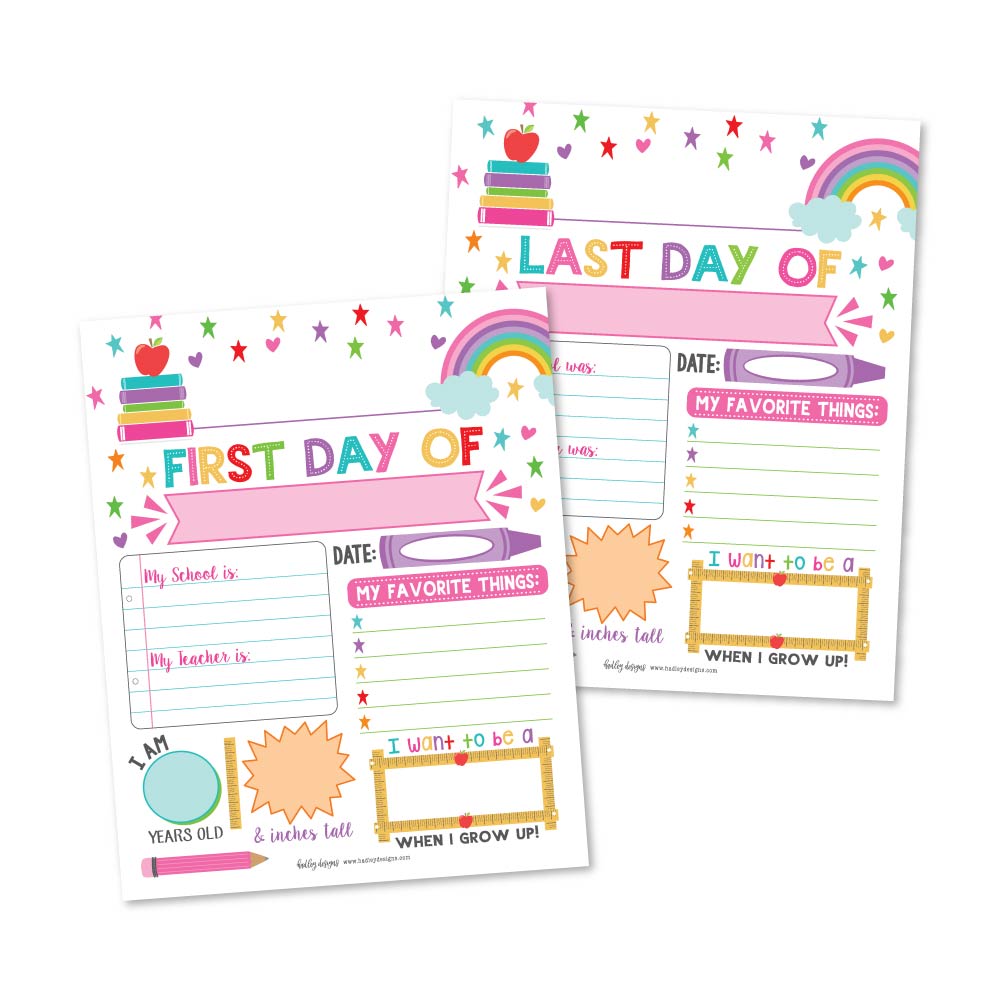 Back To School Signs | Set of 10 | School Supplies
