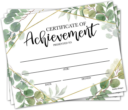 Kids & Adults Certificate of Achievement | Set of 25 | Trophies & Awards