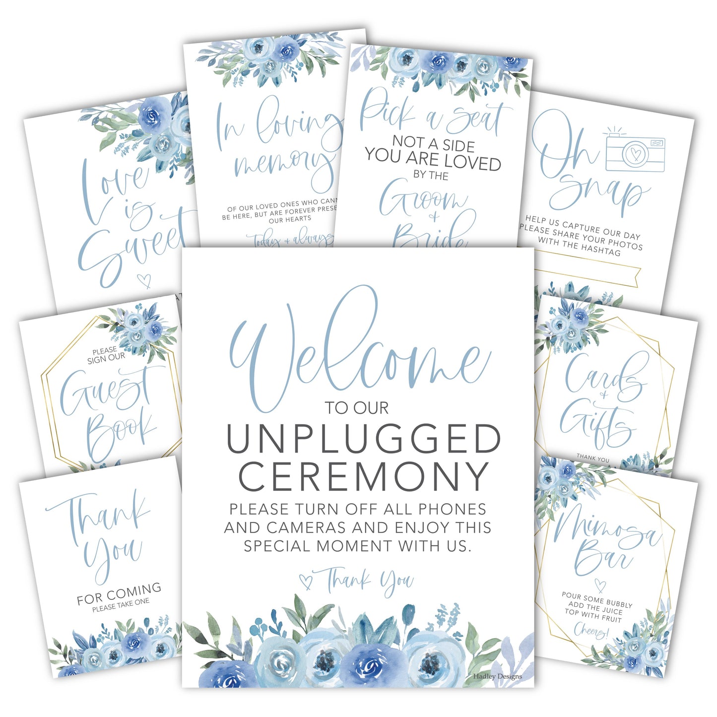 Wedding Signs & Decor | Set of 9 | Wedding Supplies