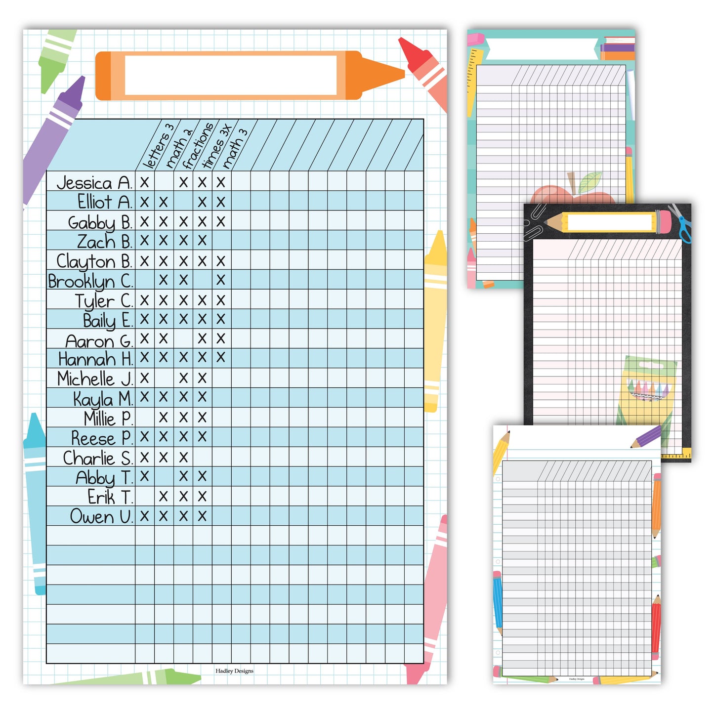 Homework Trackers | Set of 4 | School Supplies