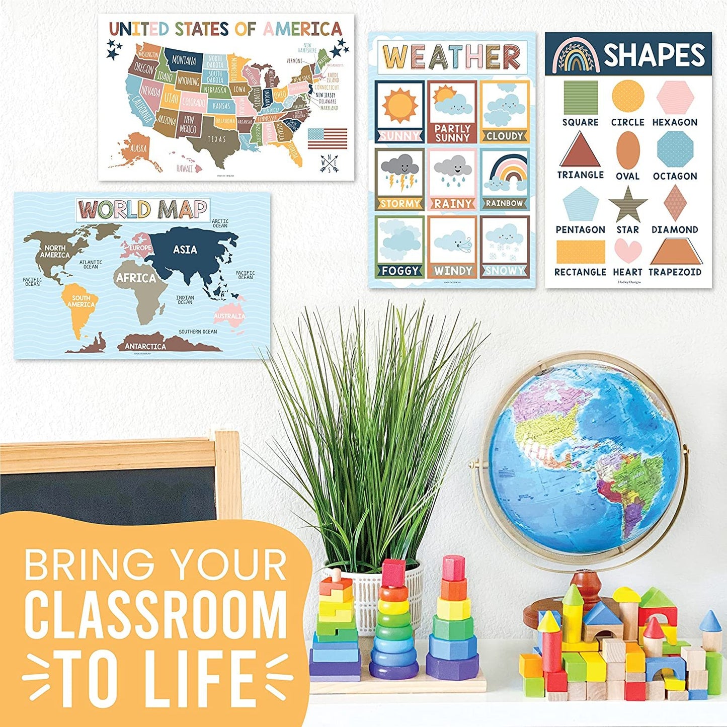 PreK Early Learning Kit: Boho 16 Poster Pack