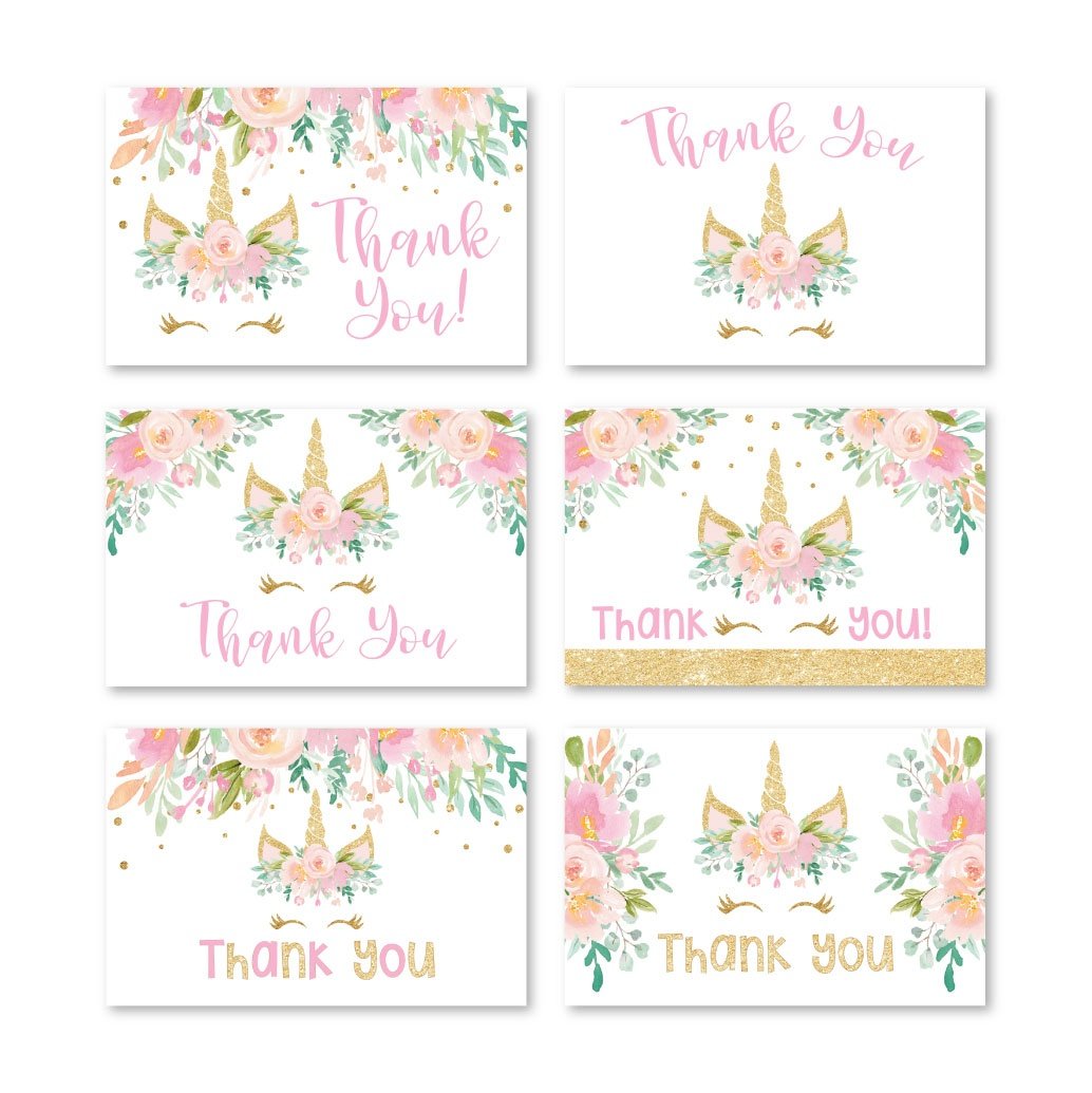 Folded Thank You Cards | Set of 24 | Kid's Party