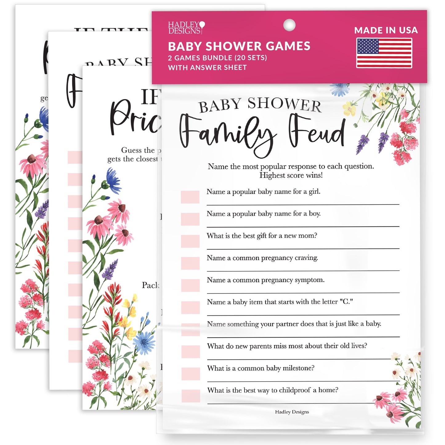 Family Feud & The Price is Right Games | Set of 20 | Baby Shower Games