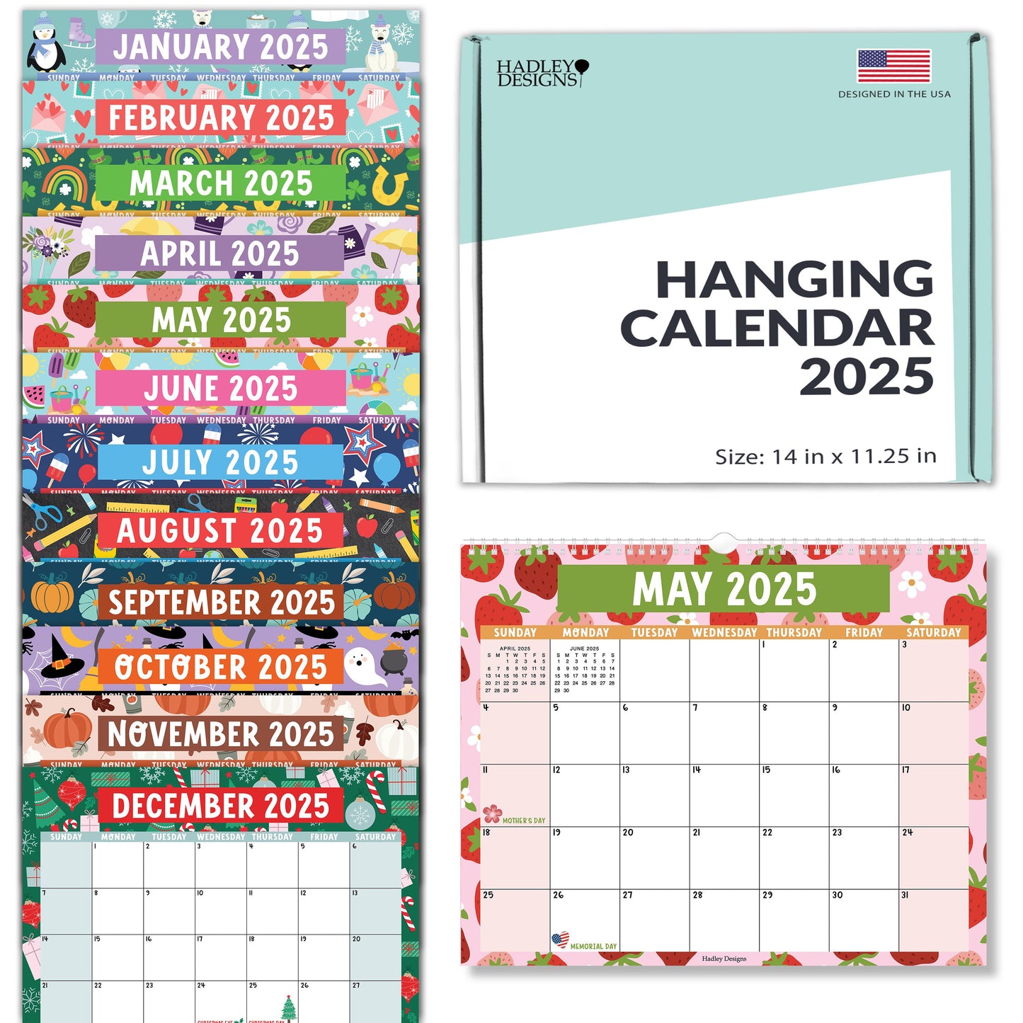 Large Wall Calendar | 2025-2026 | 18 Month | Home & Office