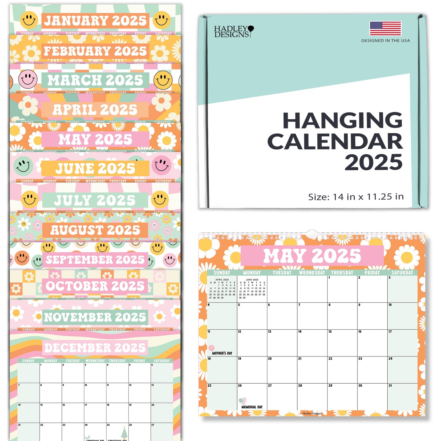 Large Wall Calendar | 2025-2026 | 18 Month | Home & Office
