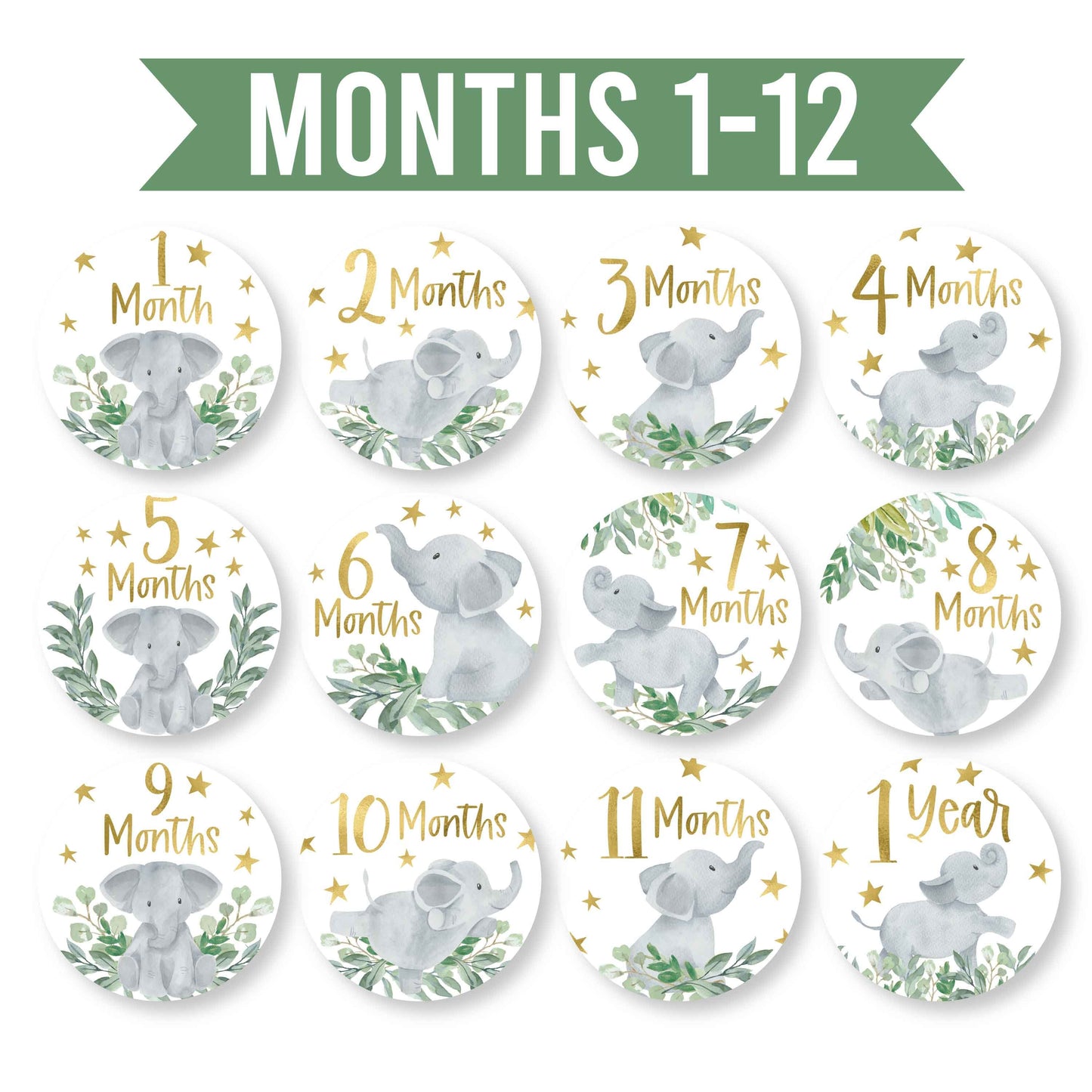 Baby Milestone Stickers | Set of 20 | Baby Supplies