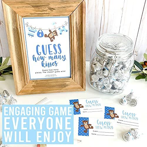 Blue Clothesline Figure Out Many Game | Set of 25 | Baby Shower Games