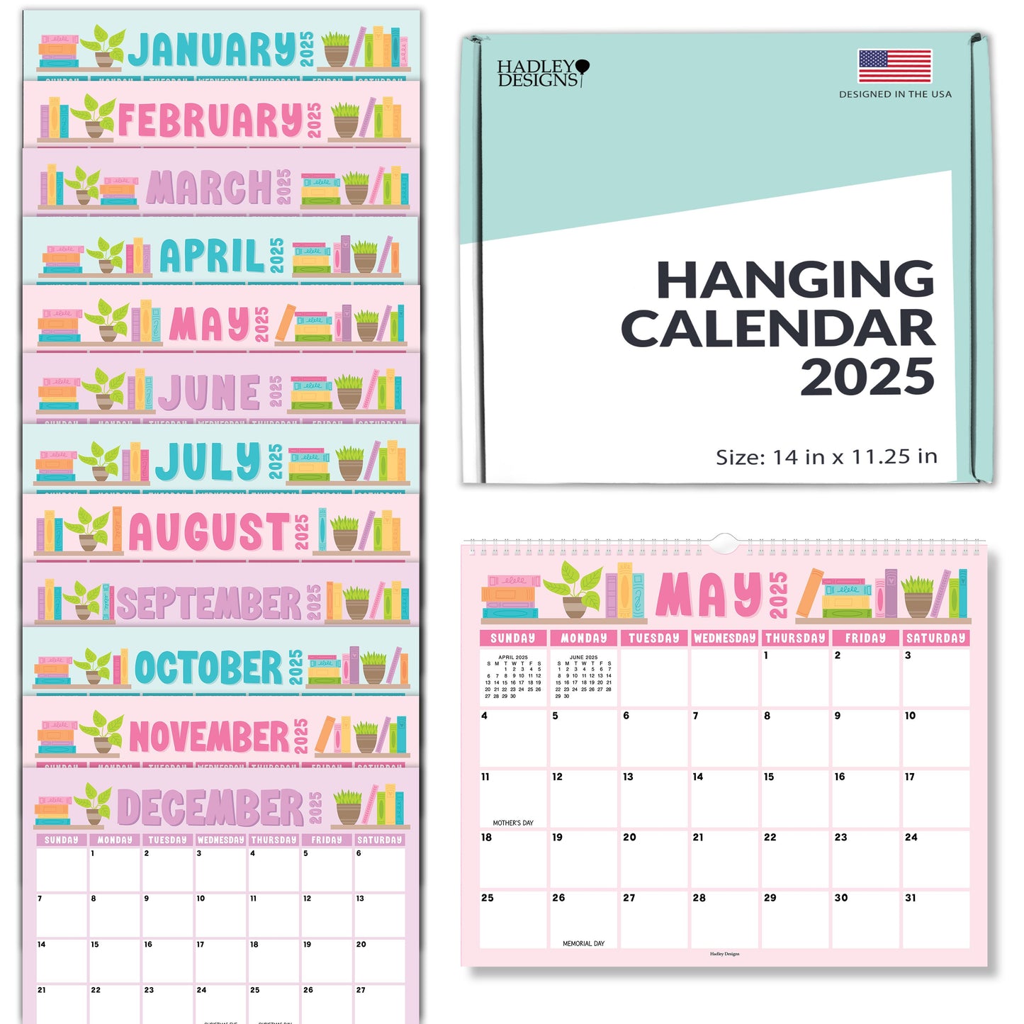 Large Wall Calendar | 2025-2026 | 18 Month | Home & Office