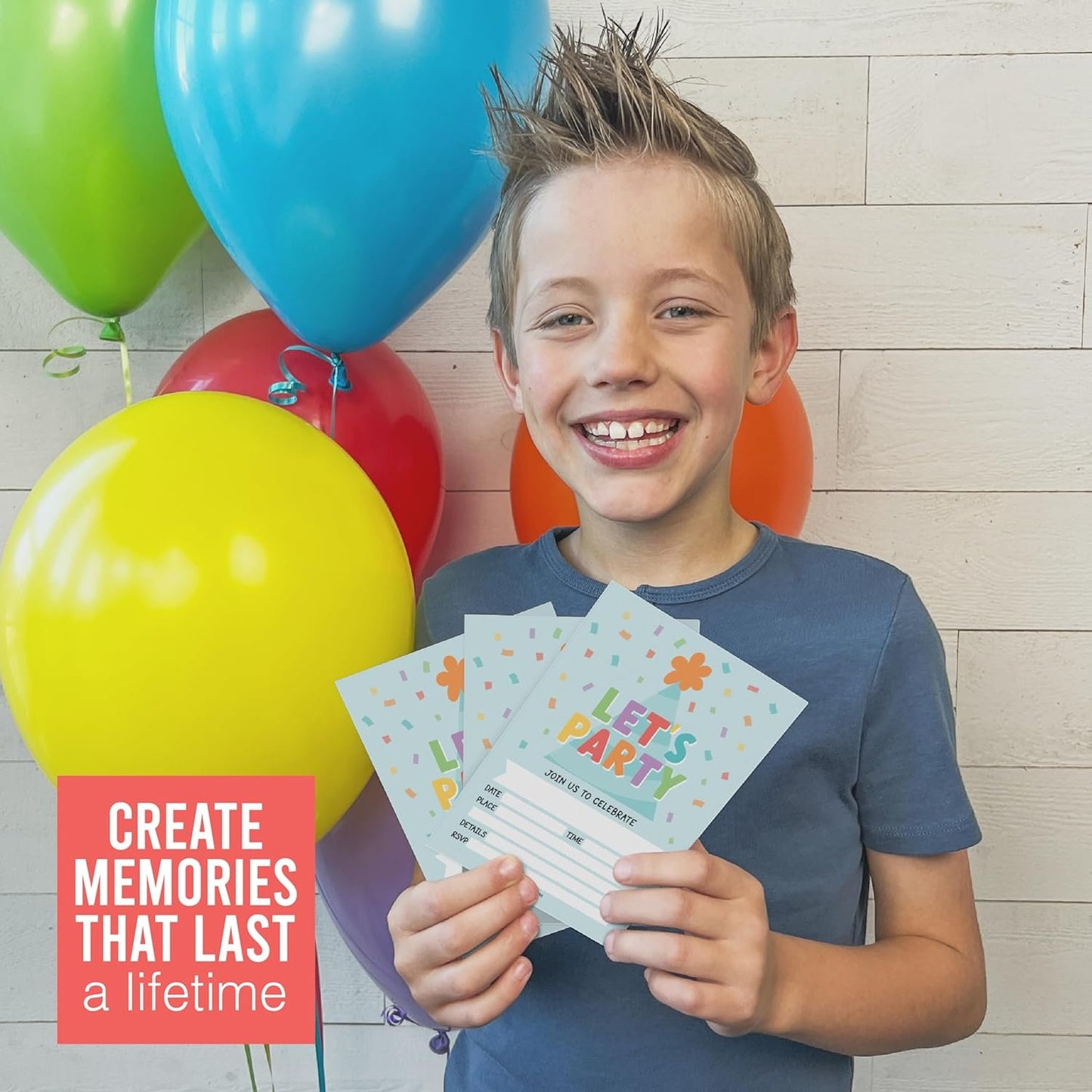 Gender Neutral Birthday Invitations | Set of 15 | Kid's Party