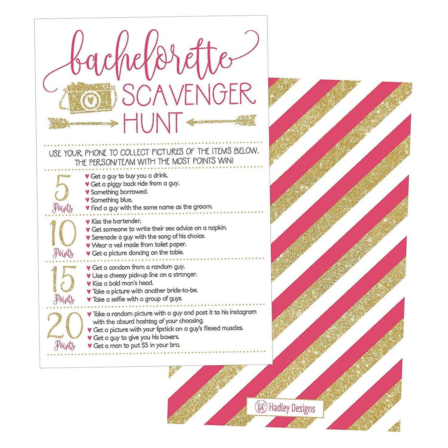 Bachelorette Scavenger Hunt | Set of 25 | Bridal Shower Games