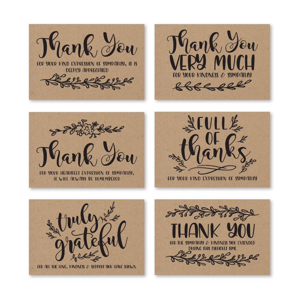 Folded Thank You Cards | Set of 24 | Sympathy