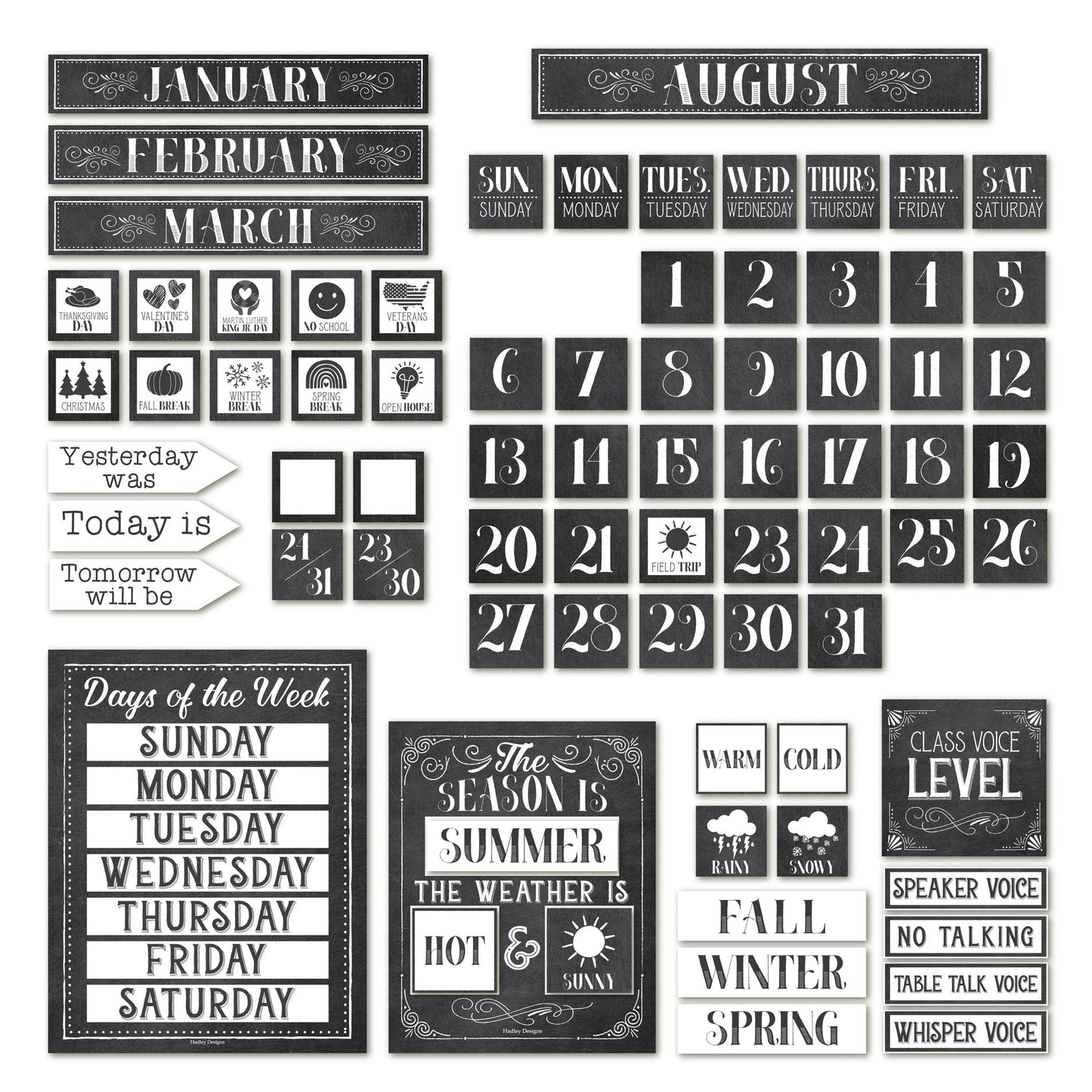 Classroom Calendar | Bulletin Board | Classroom Supplies