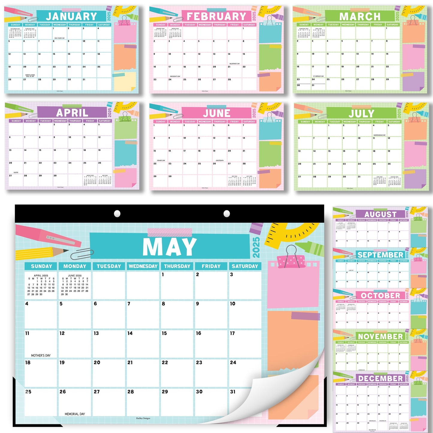 Large Desk Calendar | 18-Month | 2025-2026 | Calendars & Planners
