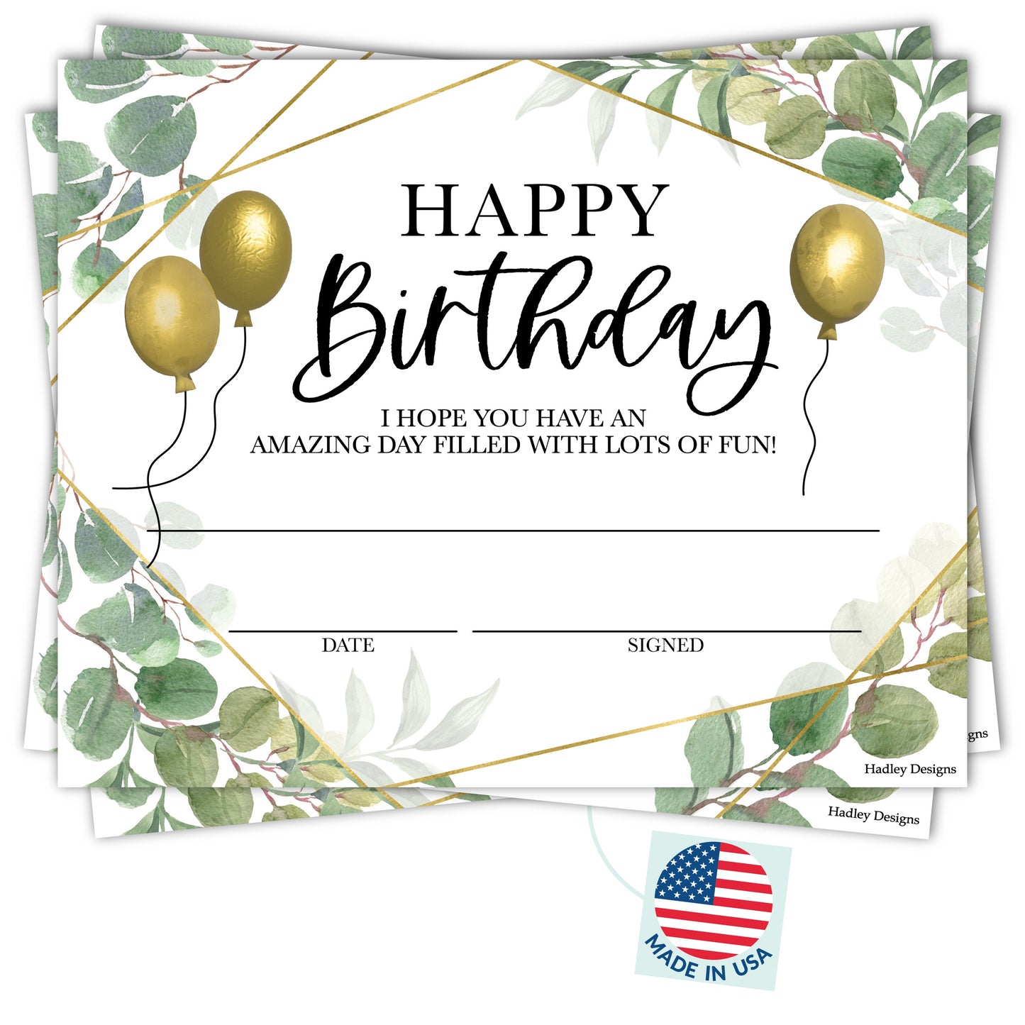 Birthday Certificates | Set of 25 | Birthday Gifts