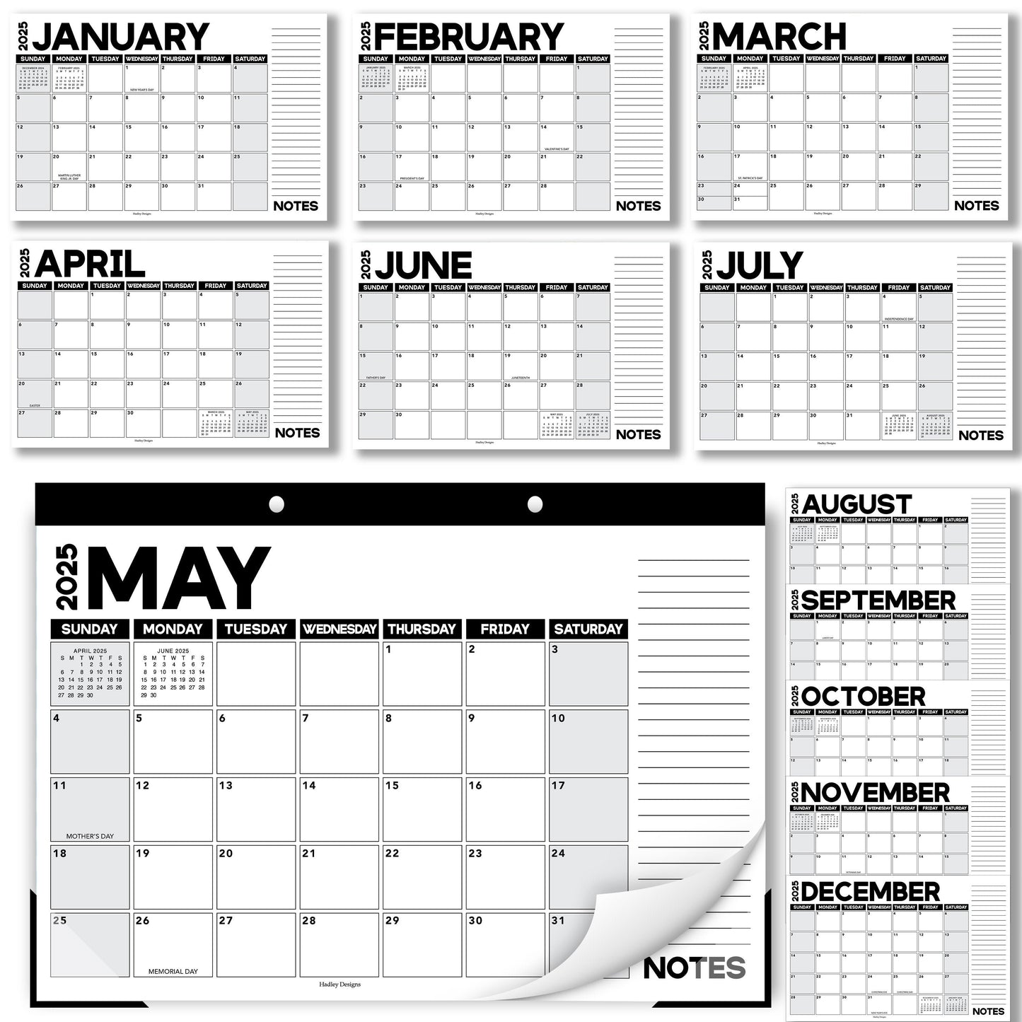 Large Desk Calendar | 18-Month | 2025-2026 | Calendars & Planners