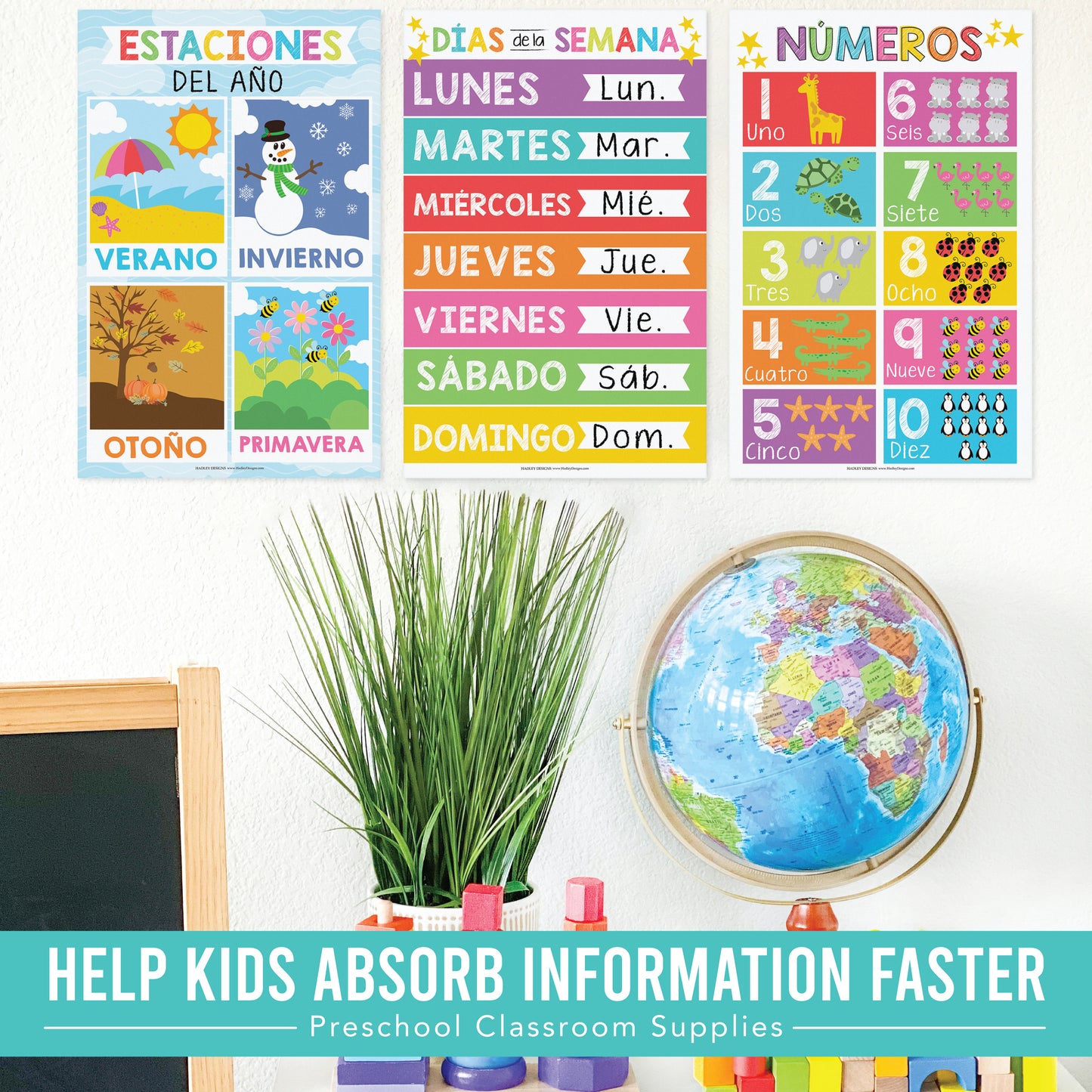 Colorful Spanish Posters | Set of 12 | Spanish Educational Supplies - TikTok Shop Duplicate