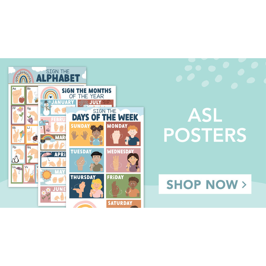 ASL Learning Posters Set of 8 for Classrooms & Language Classes ...