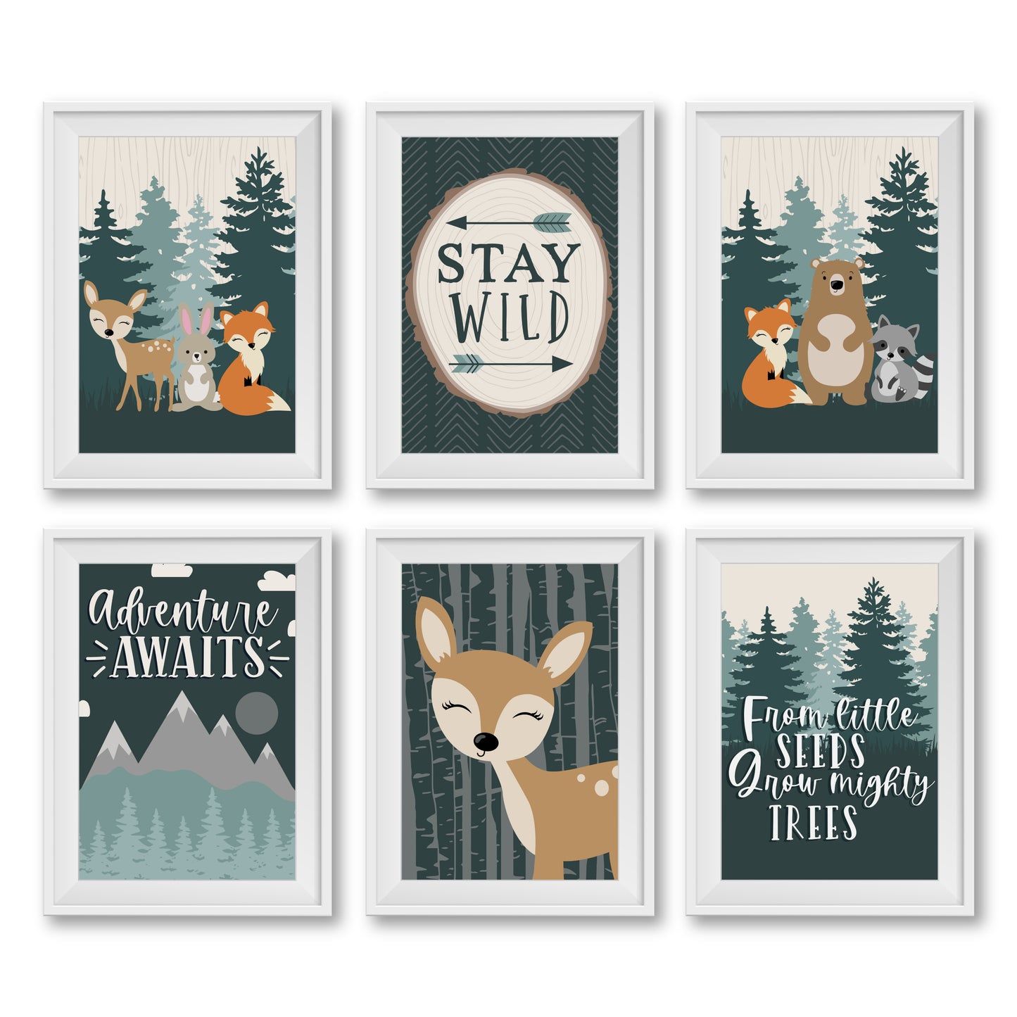 Nursery Wall Art | Set of 6 | Nursery Home Decor