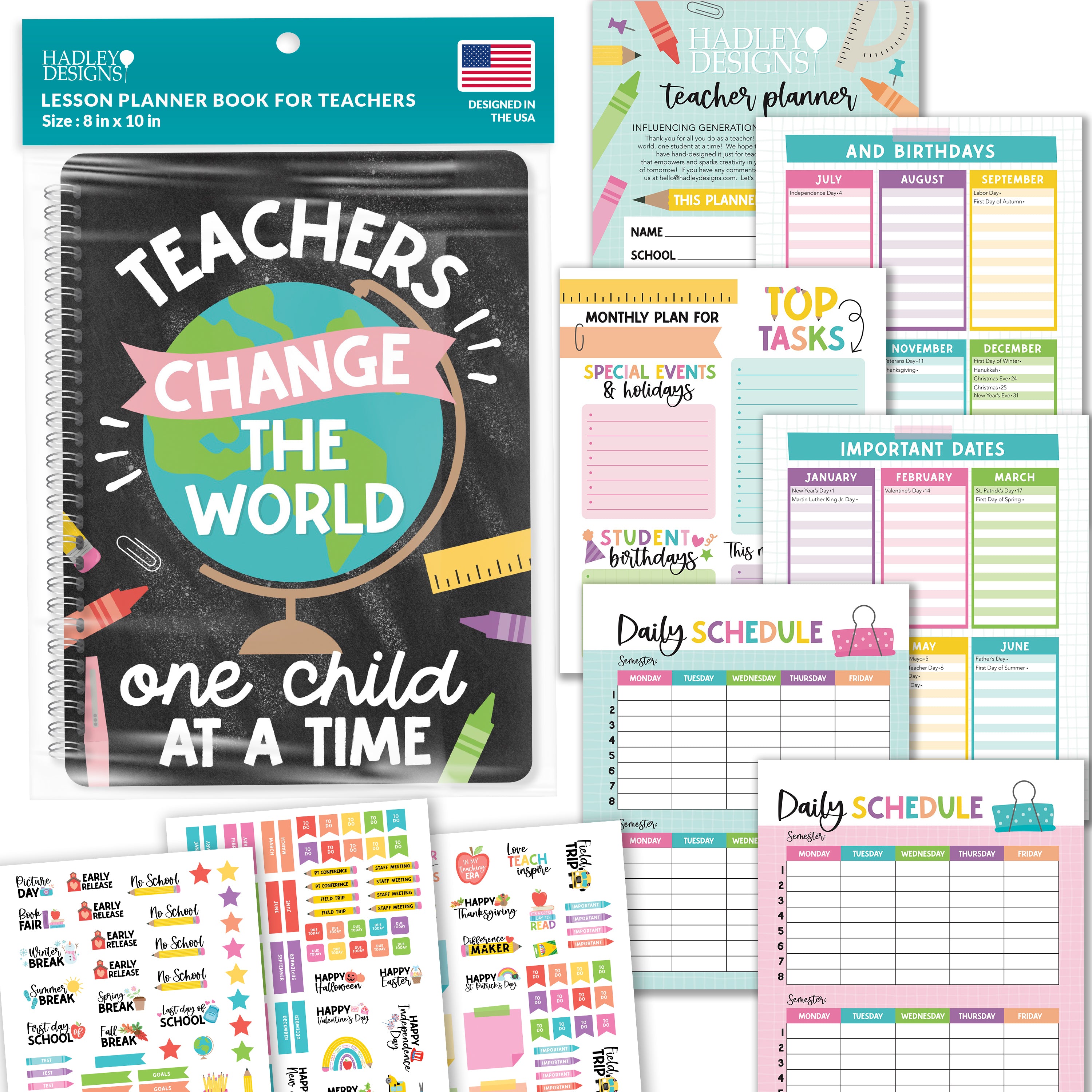 Undated Teacher Planner | 2025-2026 | Teaching Supplies - SAMPLE