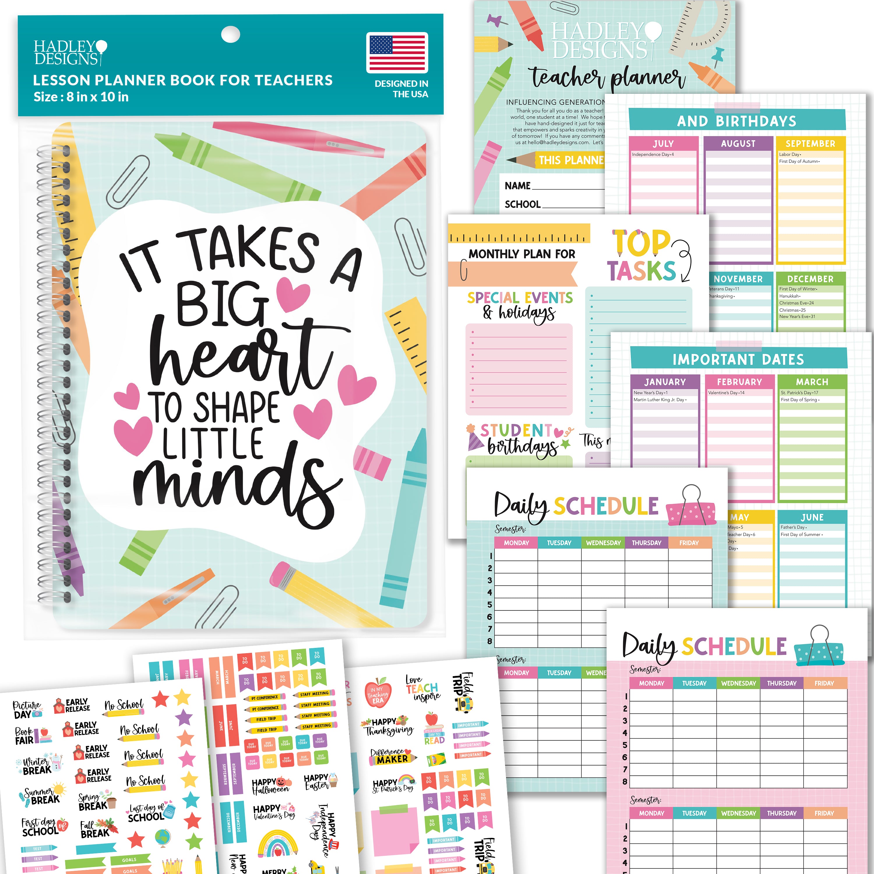 Undated Teacher Planner | 2025-2026 | Teaching Supplies - SAMPLE