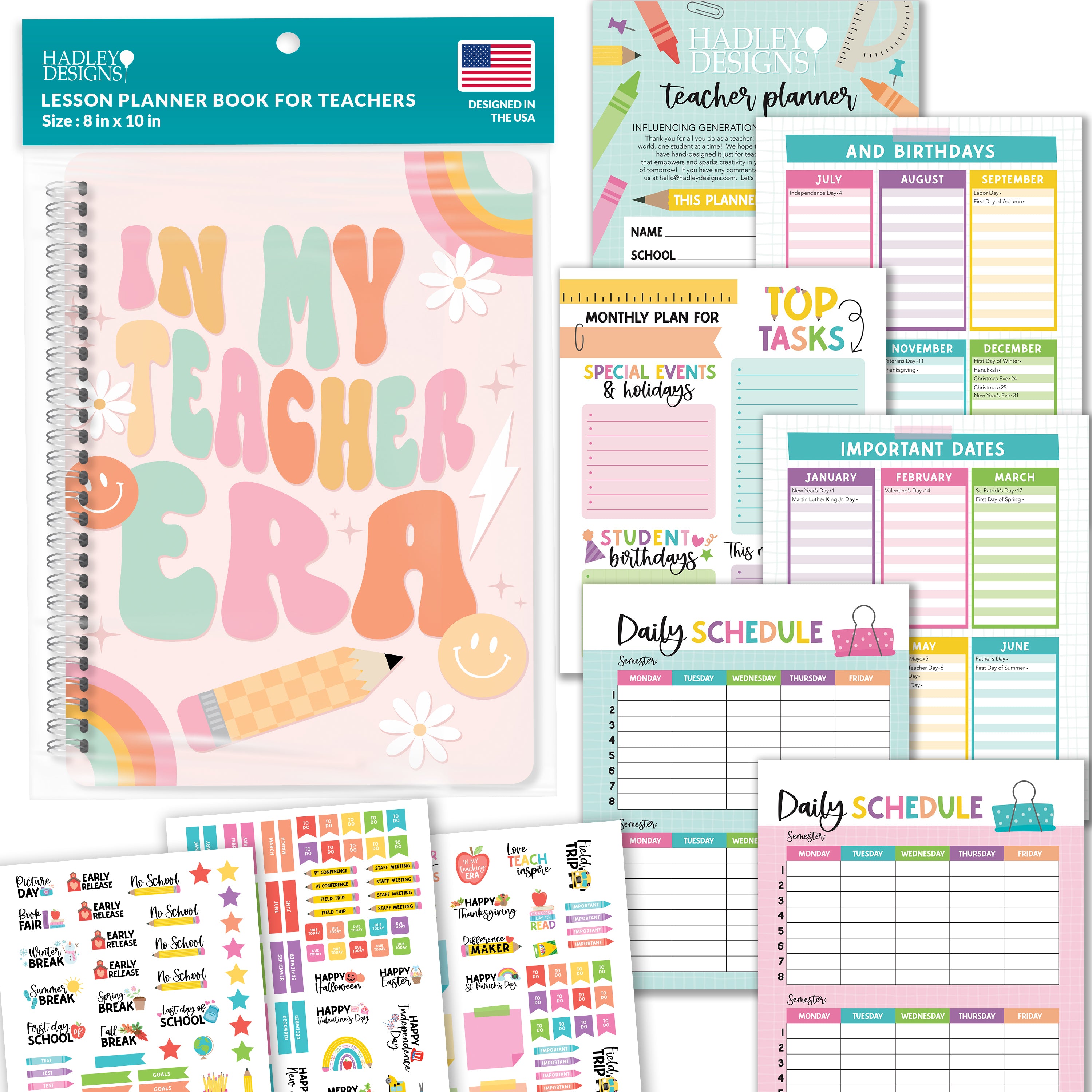 Undated Teacher Planner | 2025-2026 | Teaching Supplies - SAMPLE