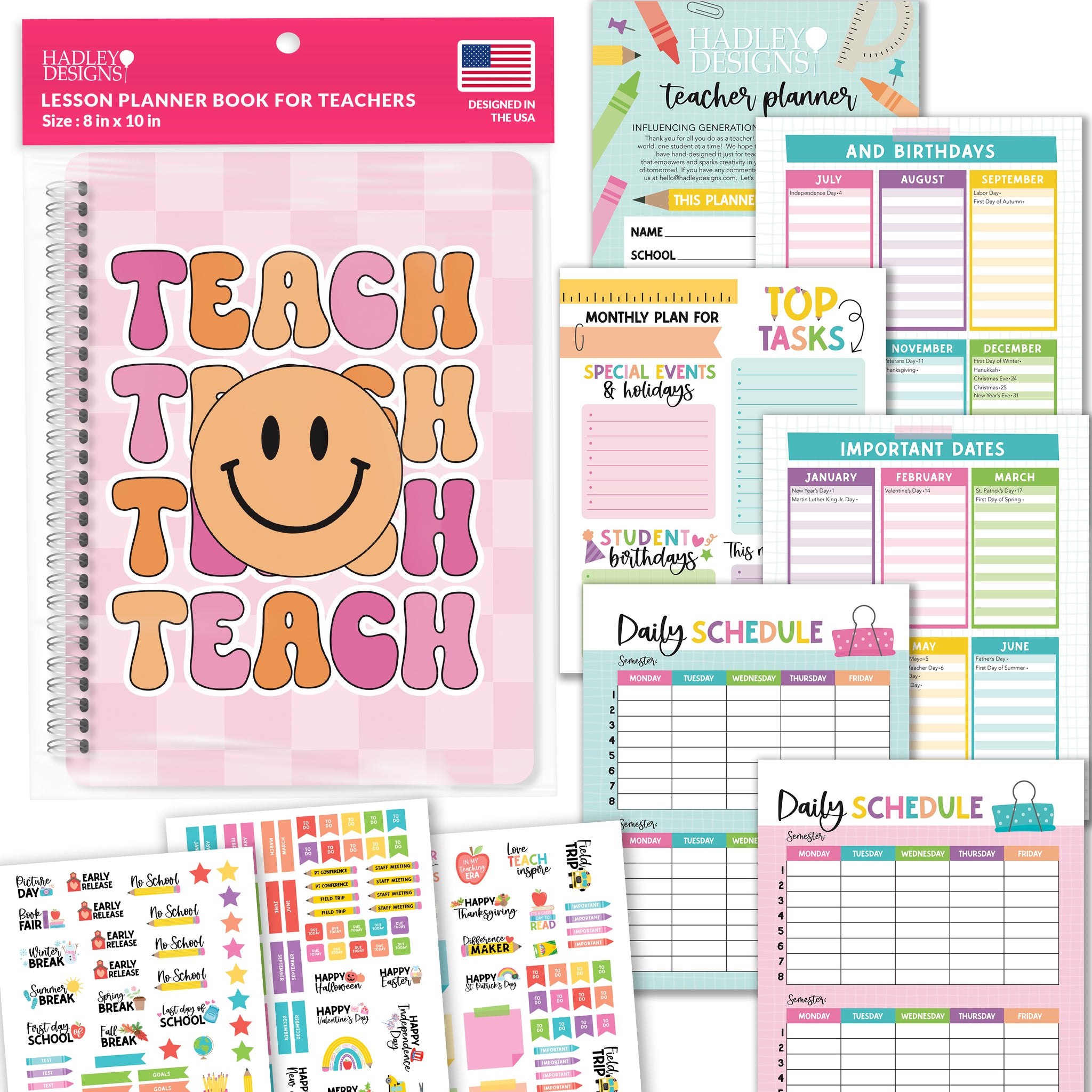 Undated Teacher Planner | 2025-2026 | Teaching Supplies - SAMPLE