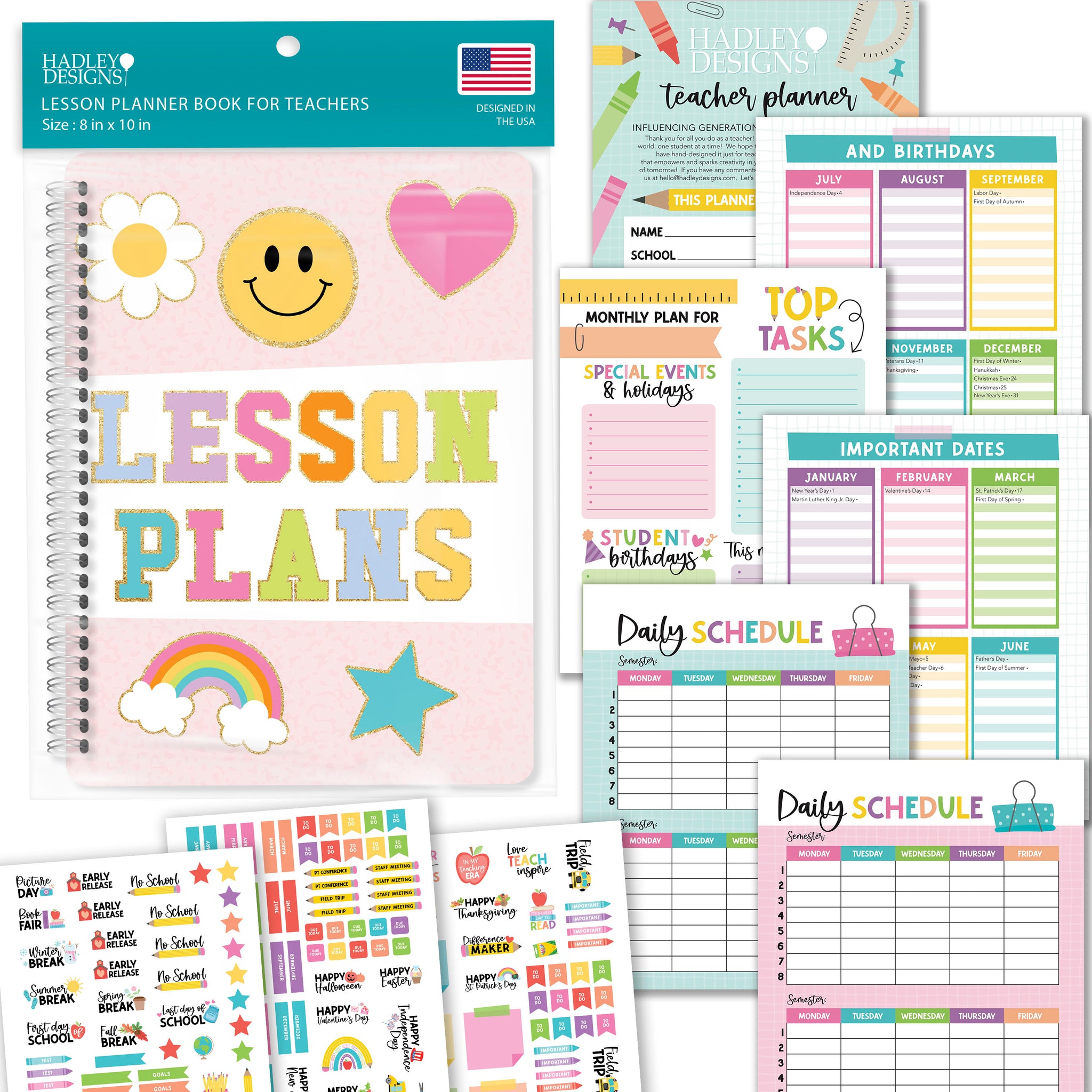 Undated Teacher Planner | 2025-2026 | Teaching Supplies - SAMPLE