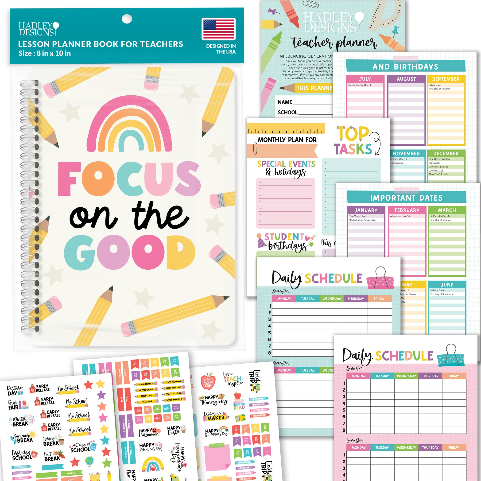 Undated Teacher Planner | 2025-2026 | Teaching Supplies - SAMPLE