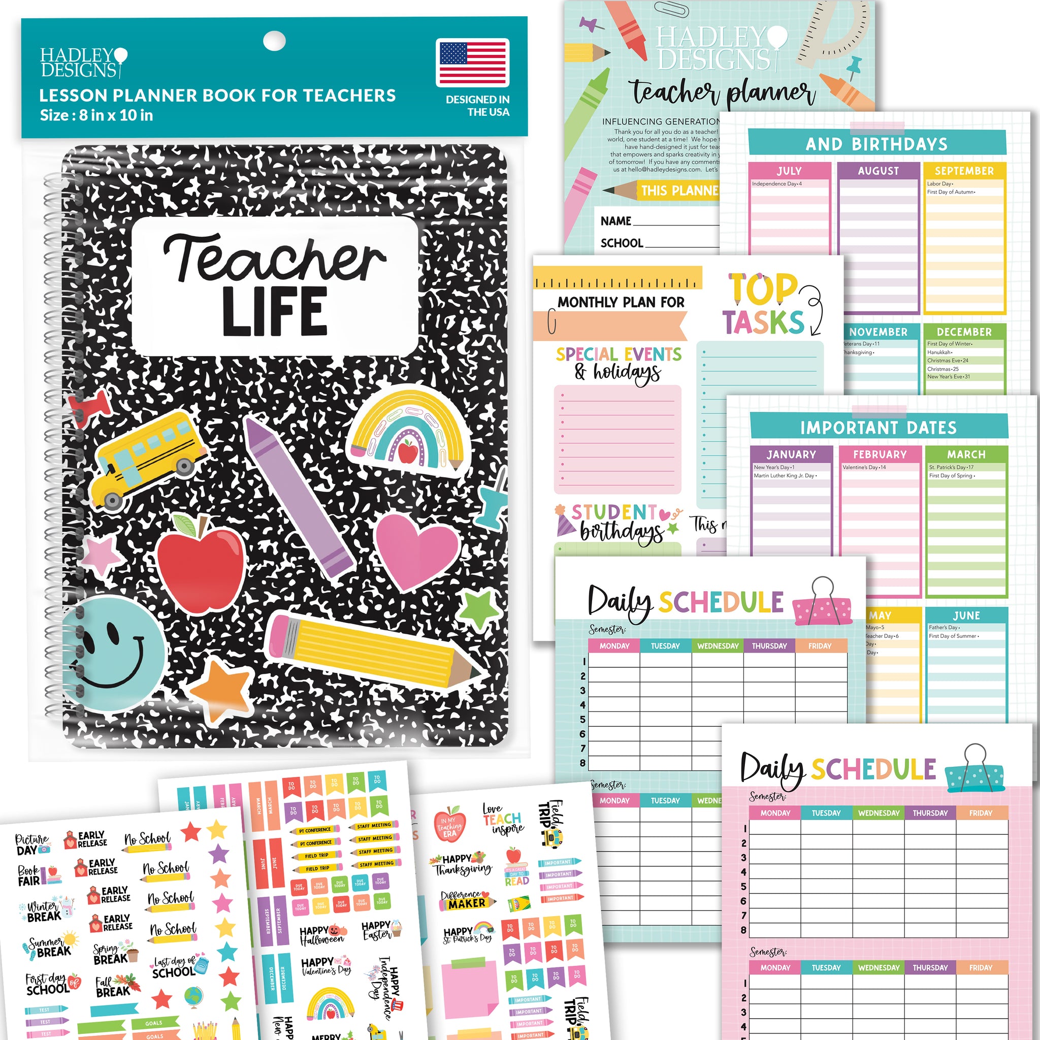 Undated Teacher Planner | 2025-2026 | Teaching Supplies - SAMPLE