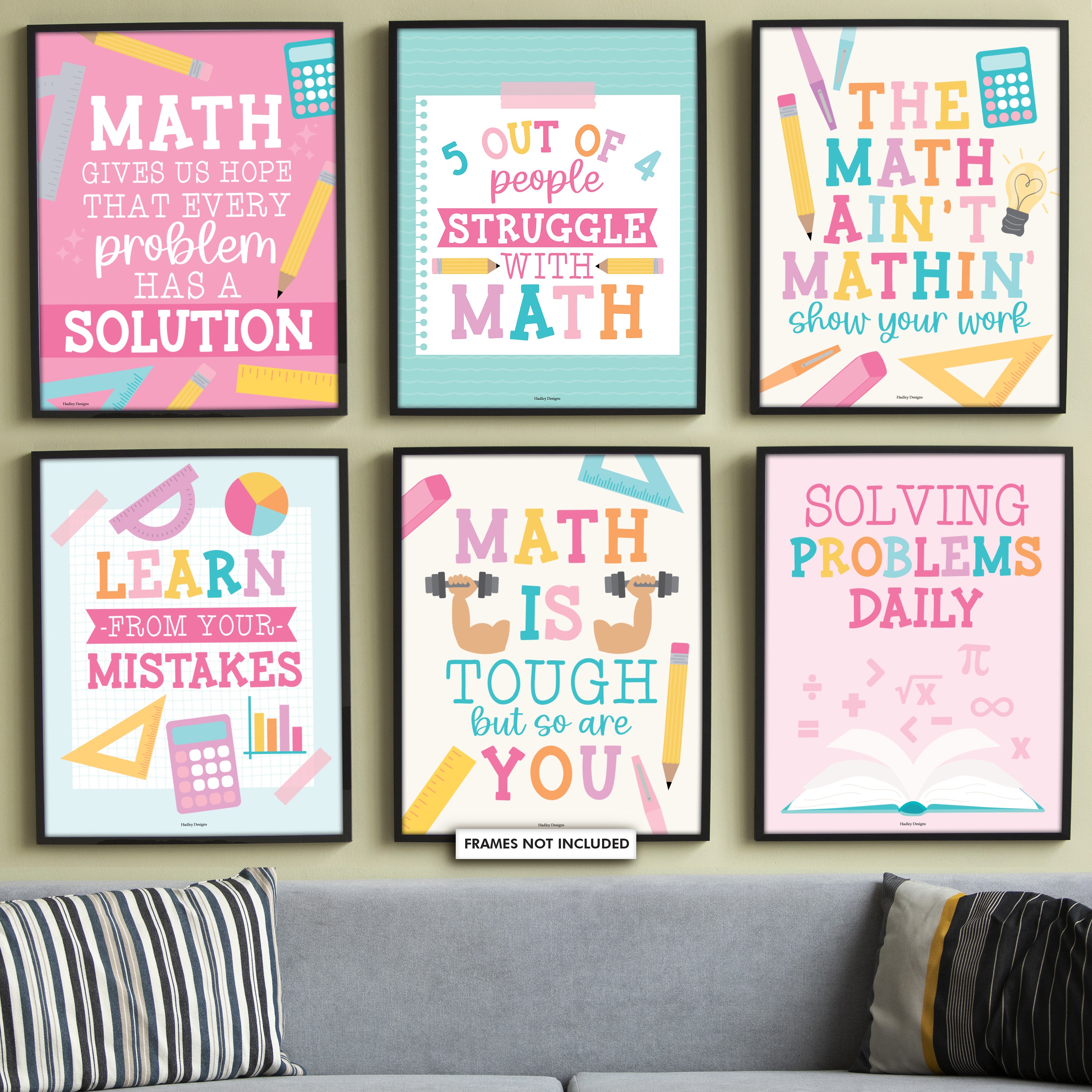 Math Motivational Posters | Set of 6 | Math Class