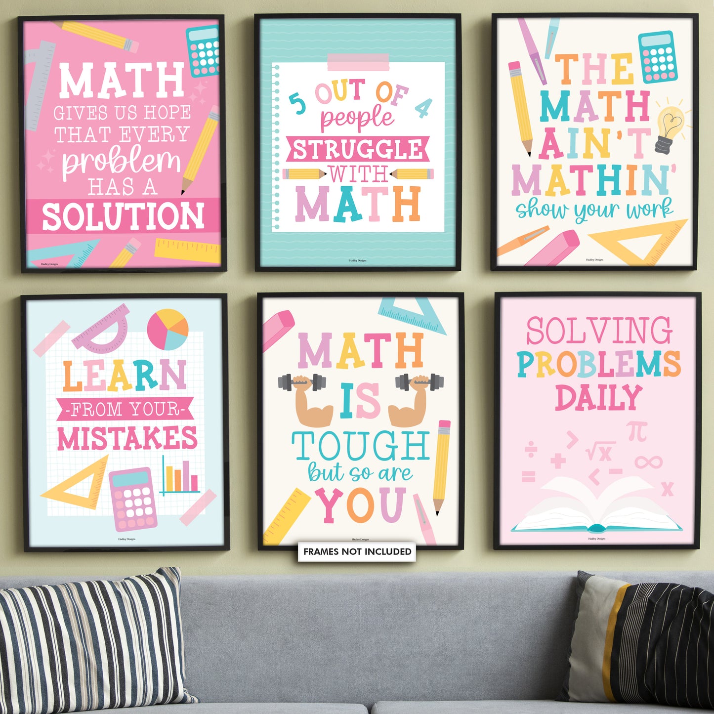 Math Motivational Posters | Set of 6 | Math Class