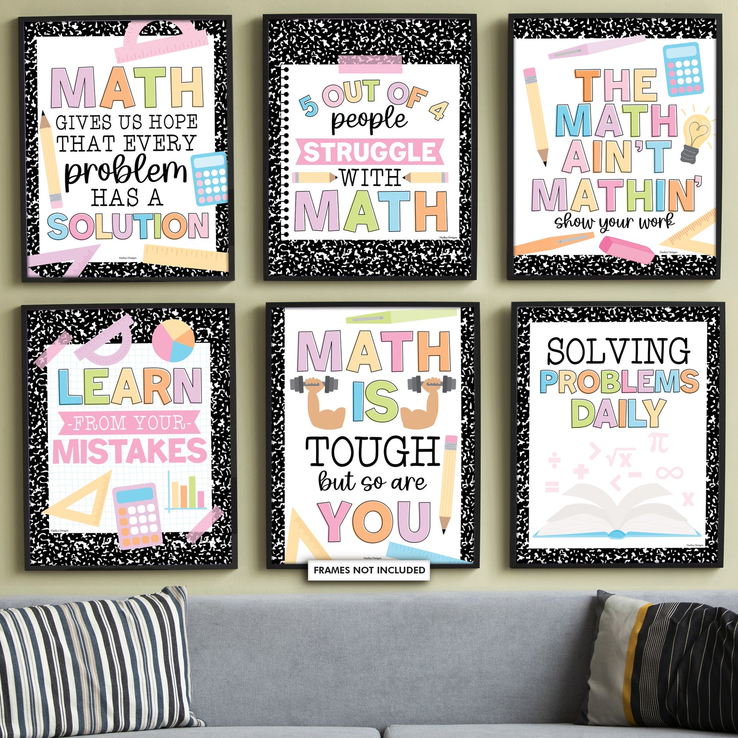Math Motivational Posters | Set of 6 | Math Class