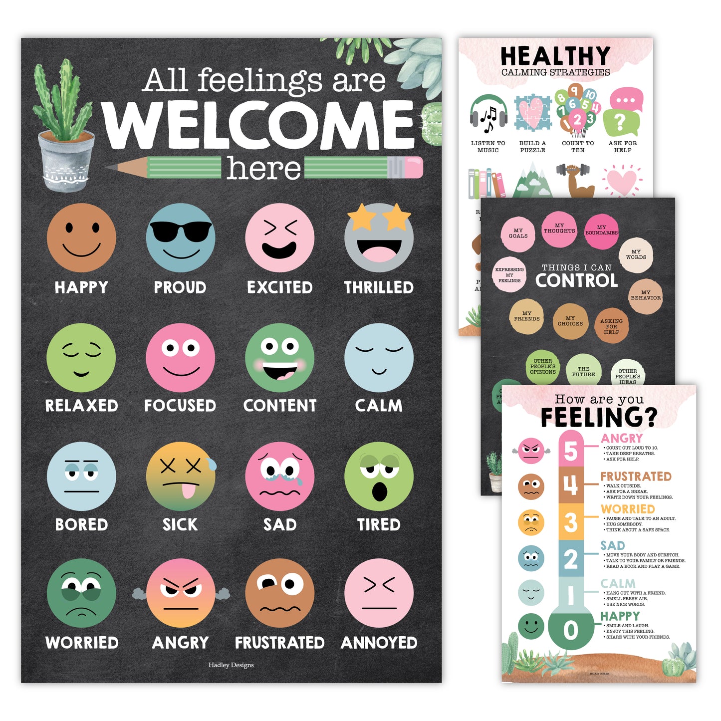 Feelings Posters | Set of 4 | Educational Posters