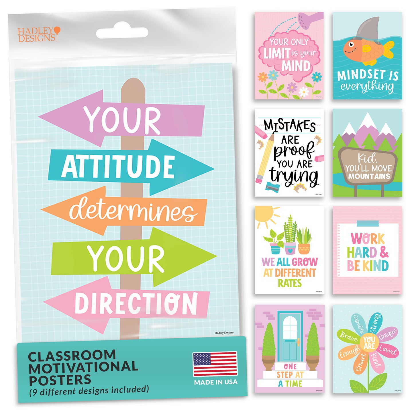 Classroom Motivational Posters | Set of 9 | Educational Supplies