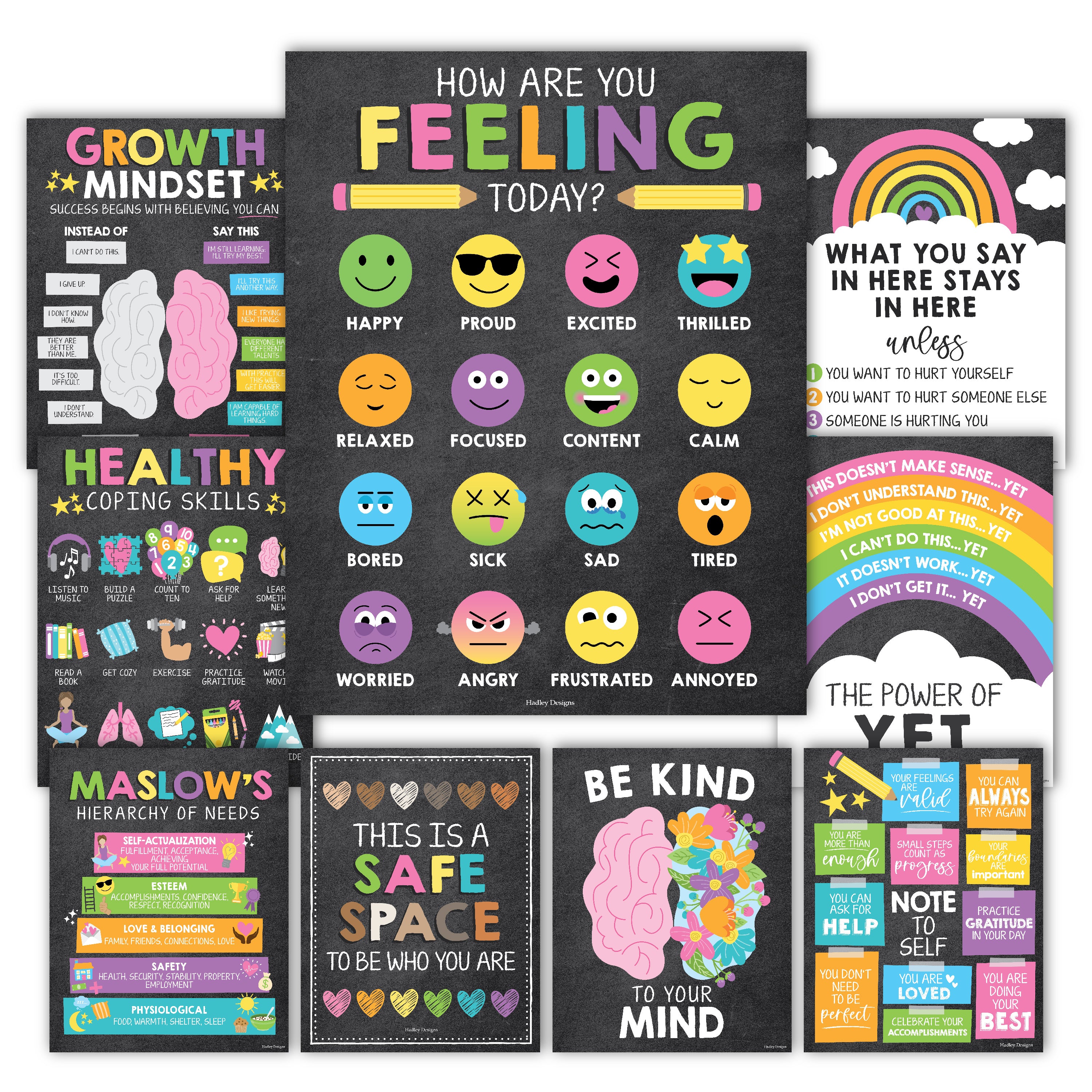 Mental Health Posters | Set of 9 | Educational Posters