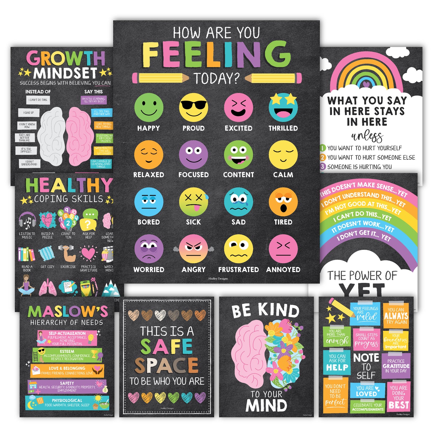 Mental Health Posters | Set of 9 | Educational Posters