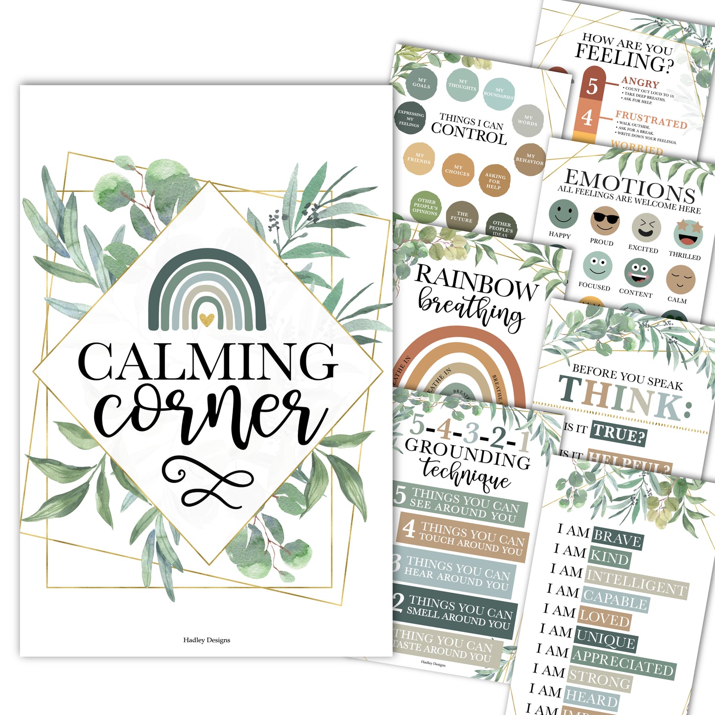 Calming Corner Posters | Set of 9 | Classroom Decor