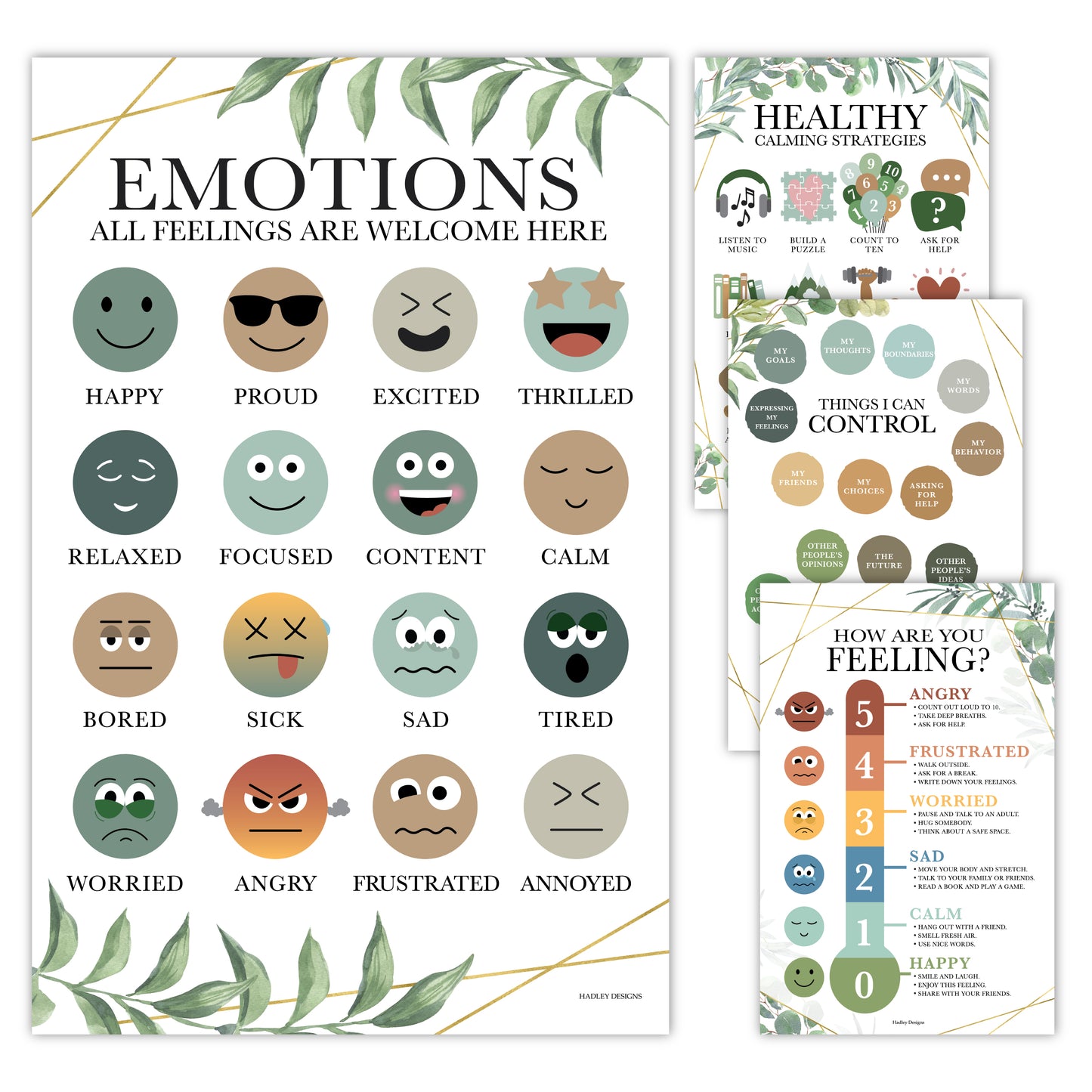Feelings Posters | Set of 4 | Educational Posters
