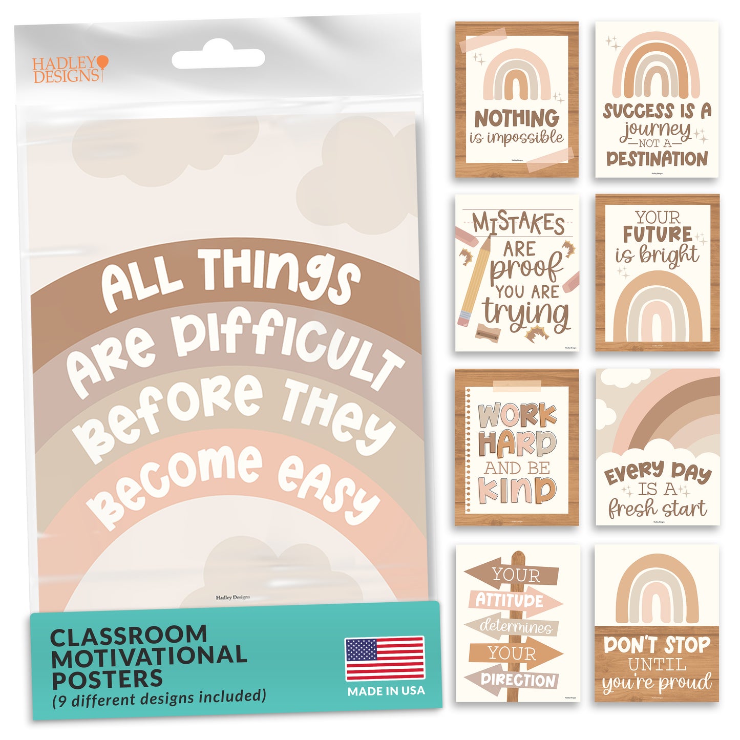 Classroom Motivational Posters | Set of 9 | Educational Supplies