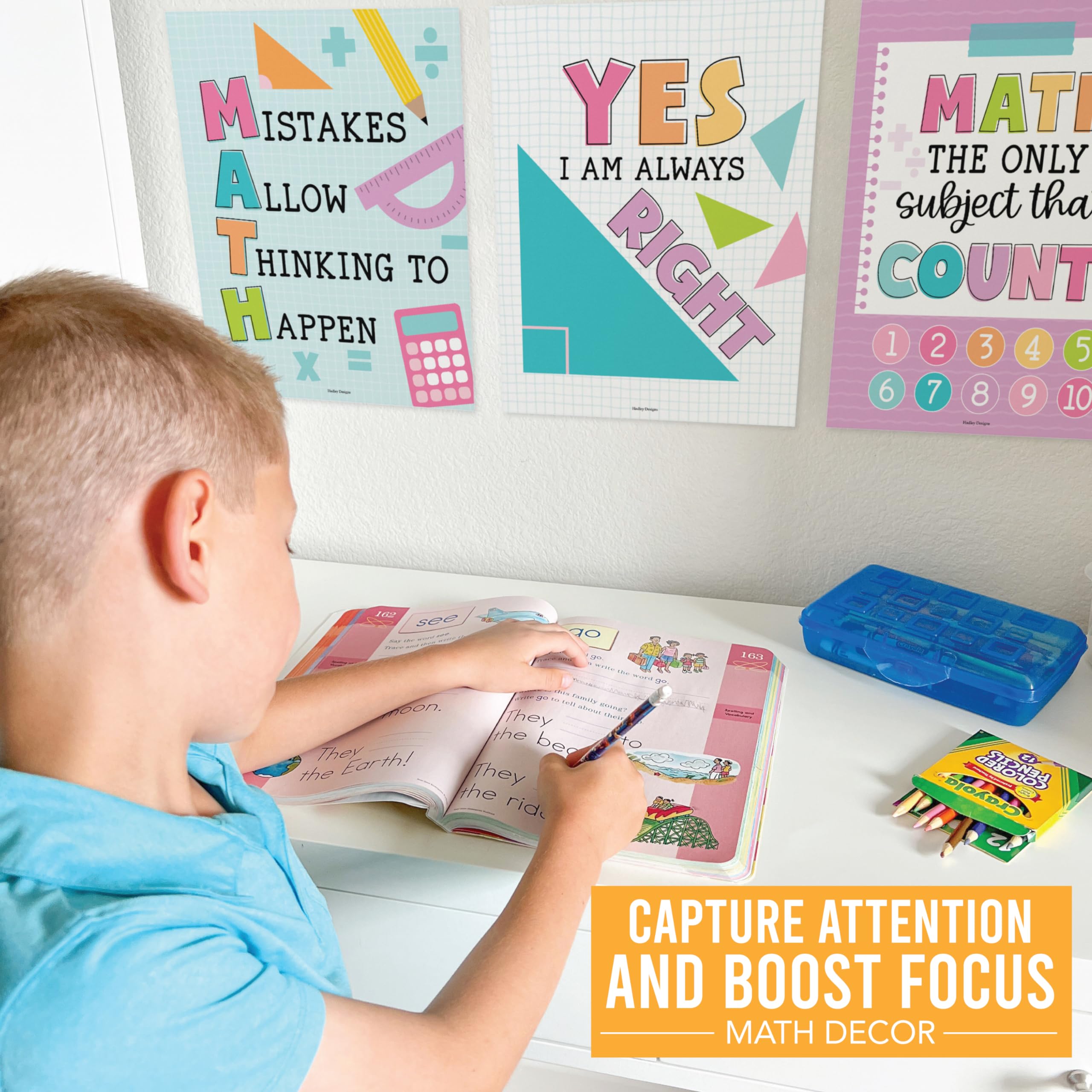 Motivational Math Posters, Colorful Pack of 6 – Hadley Designs