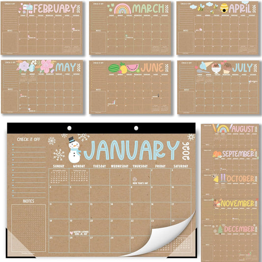 18 Month Kraft Desk Calendar | 2026 - 2027