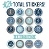 6 Ocean Blue Baby Closet Dividers & 16 Baby Milestone Stickers, Perfect Baby Shower Gift