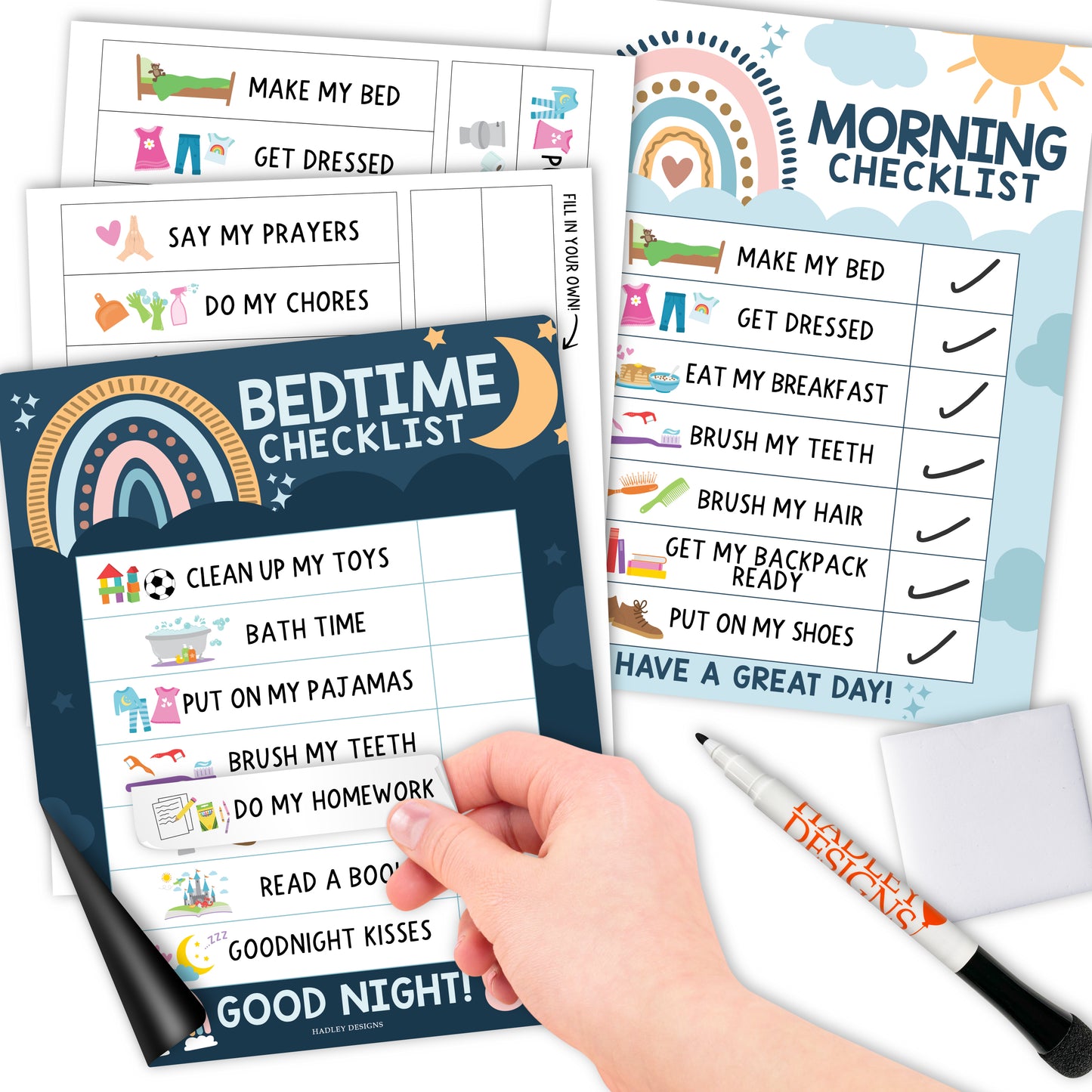 Boho Day & Night Routine Charts | Daily Schedule | Educational Charts