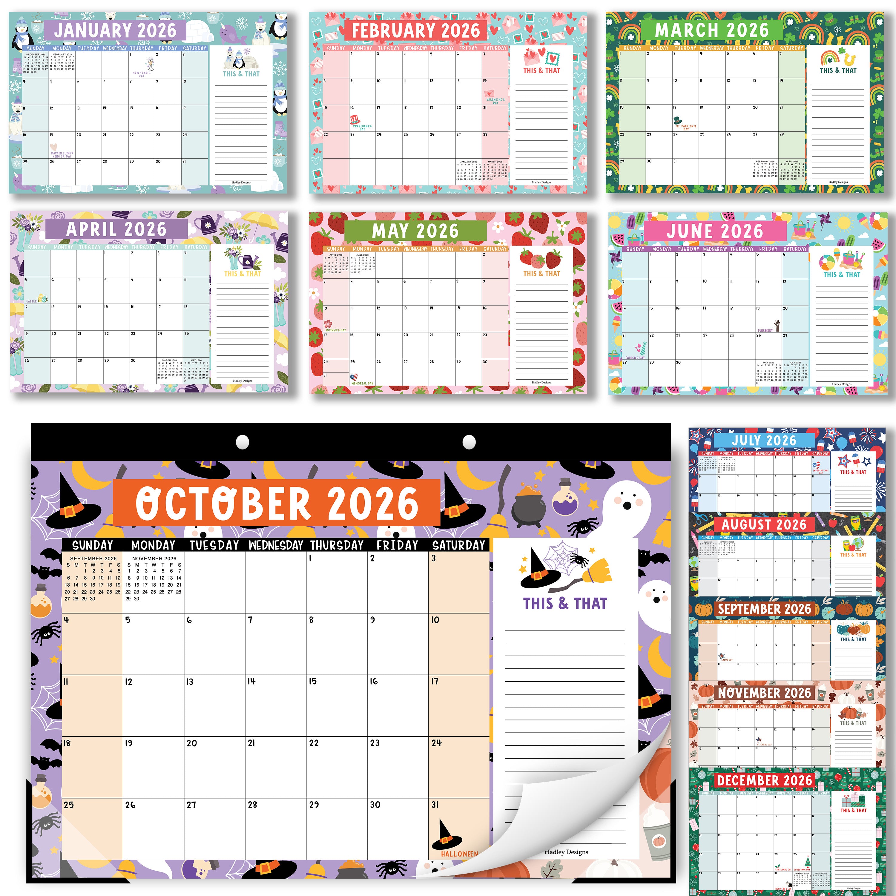 Large Desk Calendar | 2026-2027 | Office & School Supplies