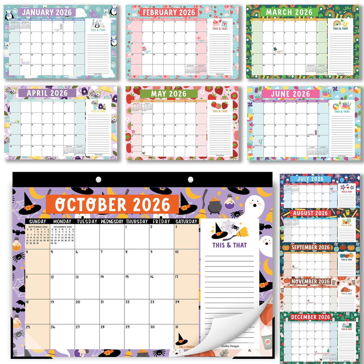 Large Desk Calendar | 2026-2027 | Office & School Supplies
