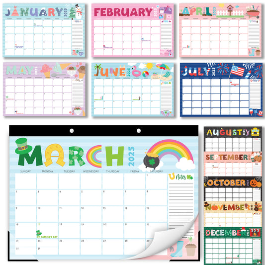 Doodle Typography Large Desk Calendar | 18-Month | 2025-2026 | Calendars & Planners
