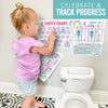 10 Unicorn Potty Training Charts & 6 Bathroom Wall Art Decor Prints