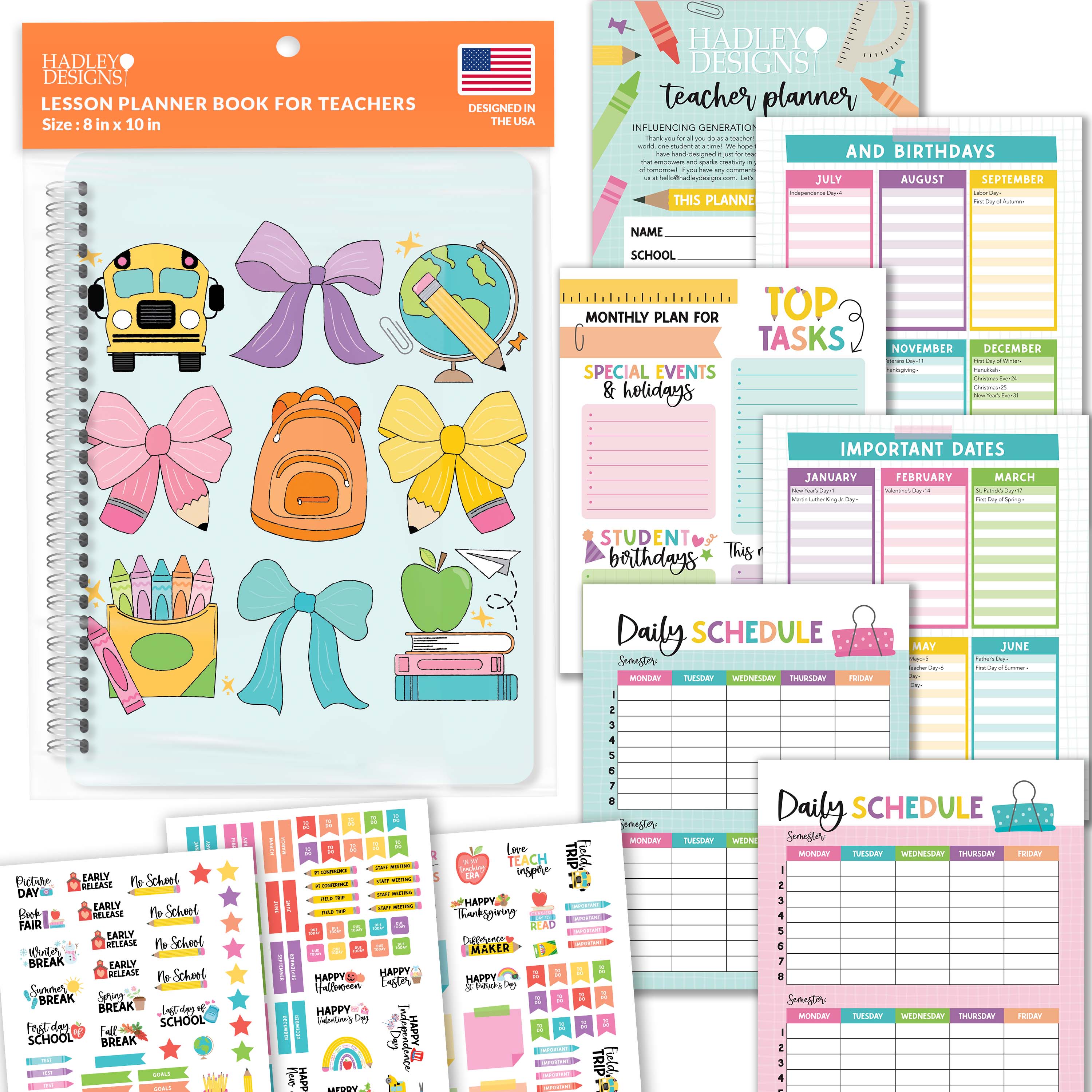 Undated Teacher Planner | 2025-2026 | Teaching Supplies - SAMPLE