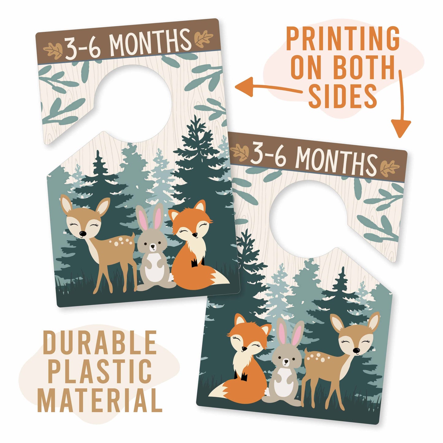 6 Woodland Baby Closet Dividers & 20 Baby Milestone Stickers in Earthy Browns, Greens & Neutrals