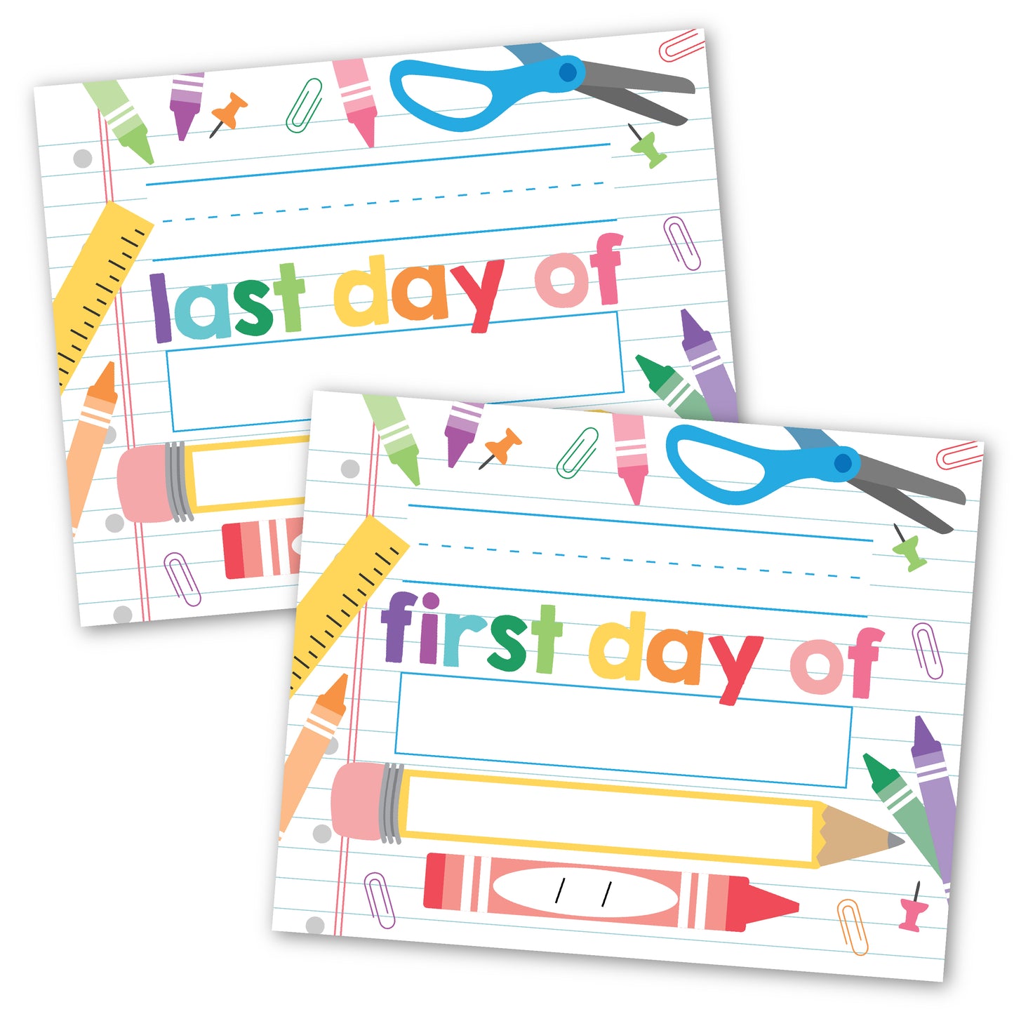 Back To School Signs | Set of 10 | School Supplies